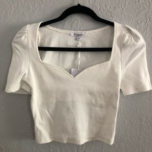 White cropped top